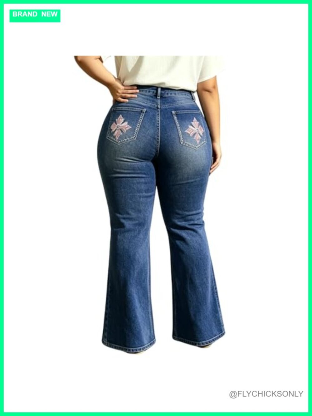Plus Size High Waisted Boot Cut Flare Jeans Stretchy Denim Pants